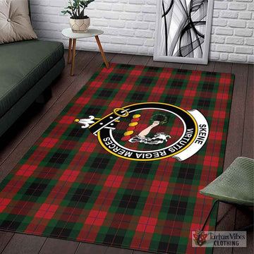 Skene of Cromar Black Tartan Area Rug with Family Crest