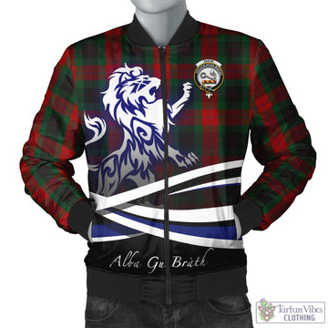 Skene of Cromar Black Tartan Bomber Jacket with Alba Gu Brath Regal Lion Emblem