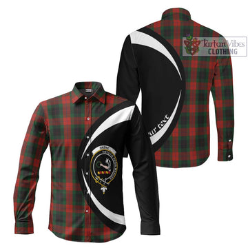 Skene of Cromar Black Tartan Long Sleeve Button Up with Family Crest Circle Style