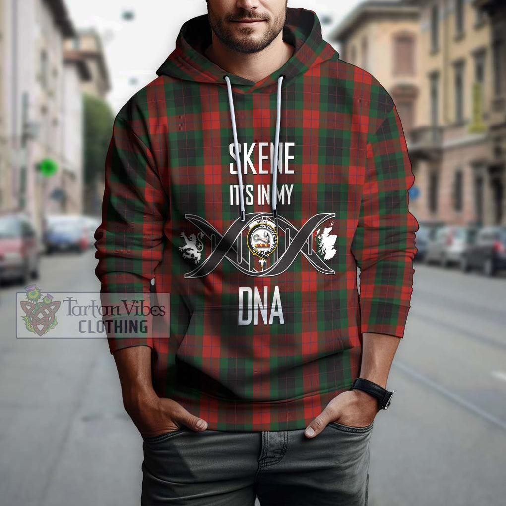 Skene of Cromar Black Tartan Hoodie with Family Crest DNA In Me Style Pullover Hoodie - Tartanvibesclothing Shop