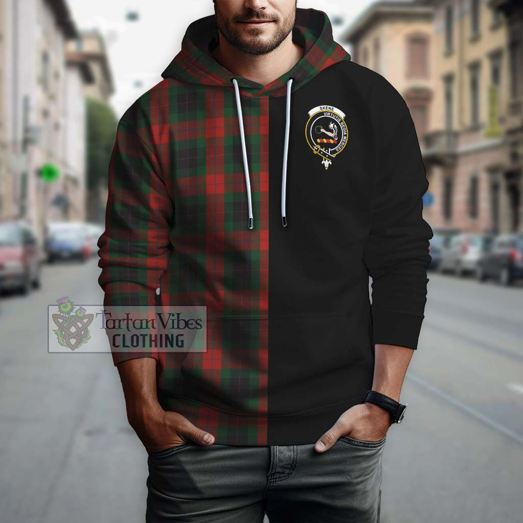 Skene of Cromar Black Tartan Hoodie with Family Crest and Half Of Me Style Zip Hoodie - Tartanvibesclothing Shop