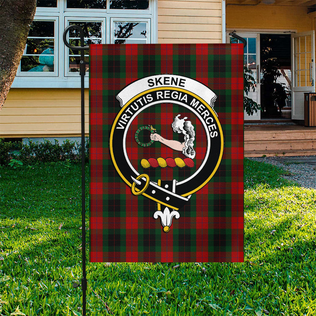 Skene of Cromar Black Tartan Flag with Family Crest - Tartan Vibes Clothing