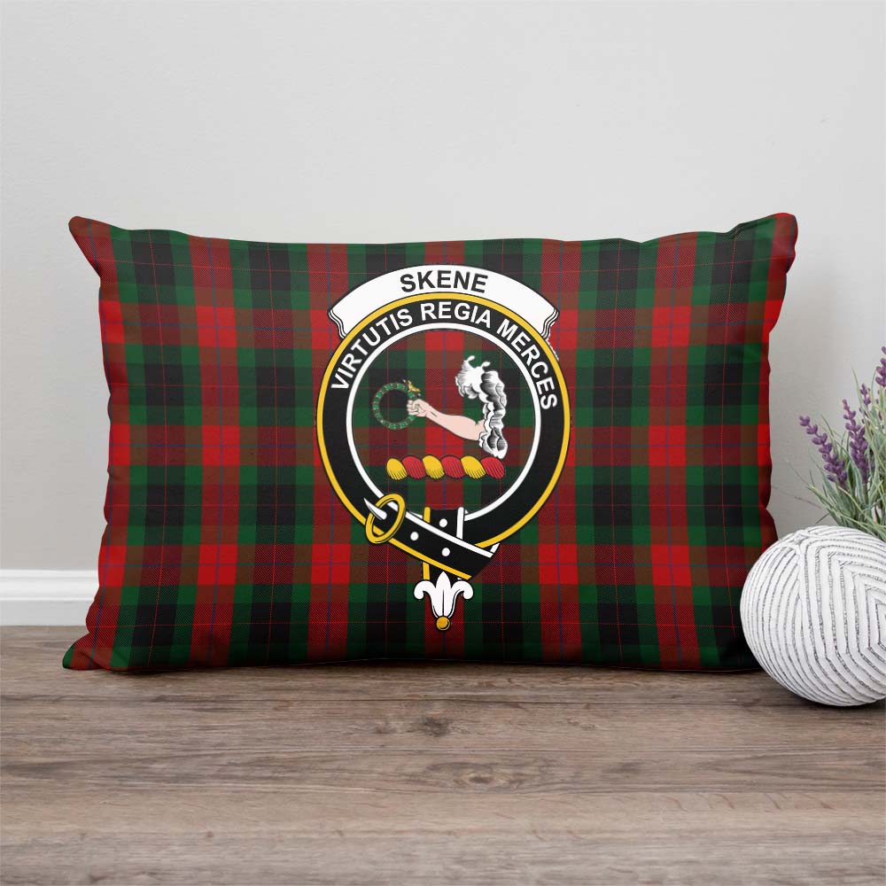 Skene of Cromar Black Tartan Pillow Cover with Family Crest Rectangle Pillow Cover - Tartanvibesclothing