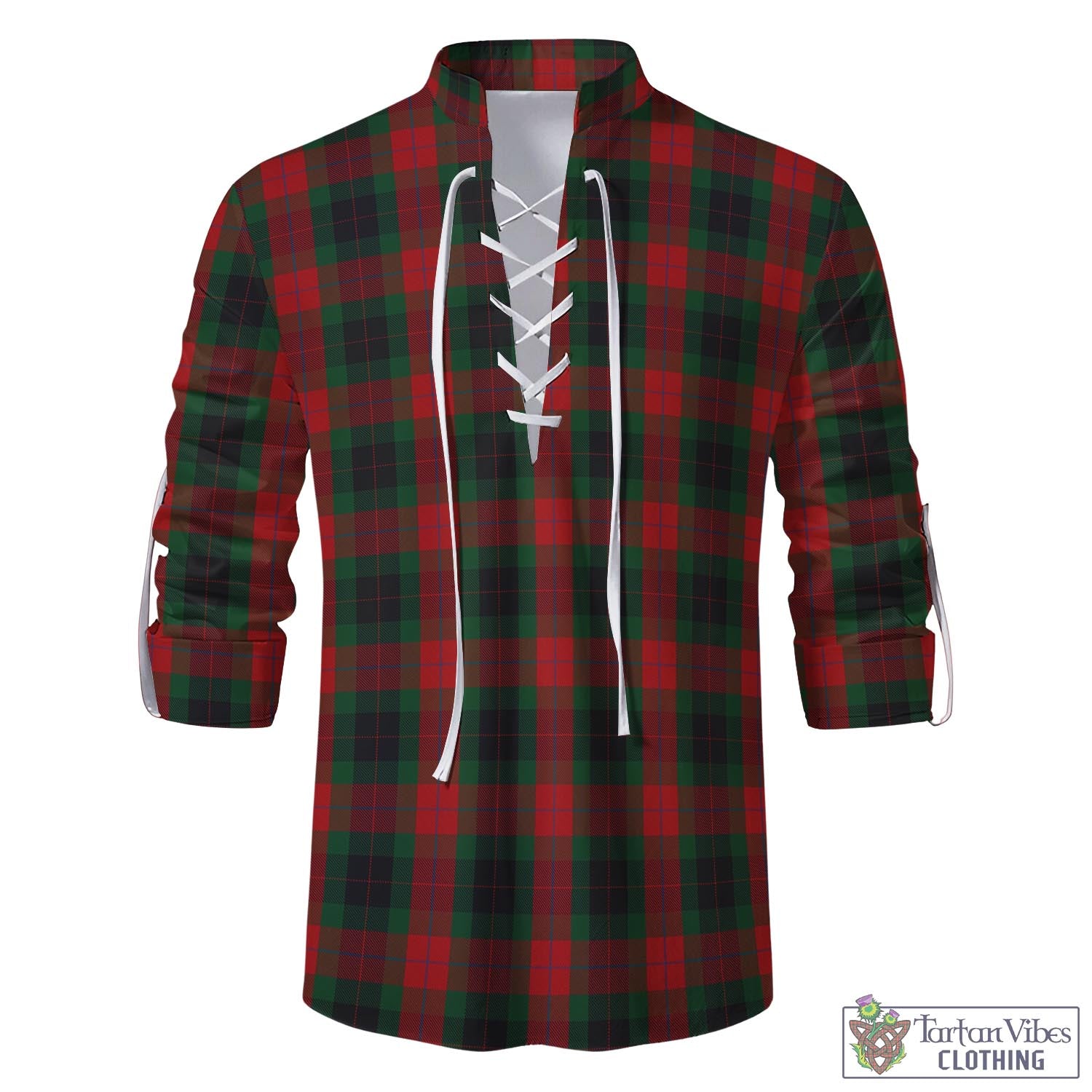 Tartan Vibes Clothing Skene of Cromar Black Tartan Men's Scottish Traditional Jacobite Ghillie Kilt Shirt