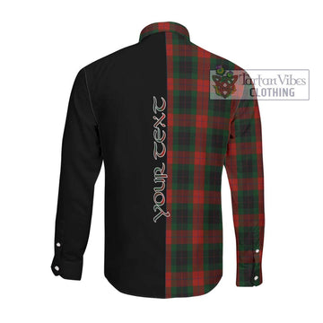 Skene of Cromar Black Tartan Long Sleeve Button Shirt with Family Crest and Half Of Me Style