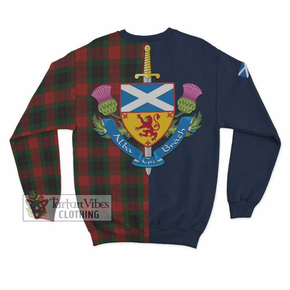 Tartan Vibes Clothing Skene of Cromar Black Tartan Sweatshirt with Scottish Lion Royal Arm Half Style