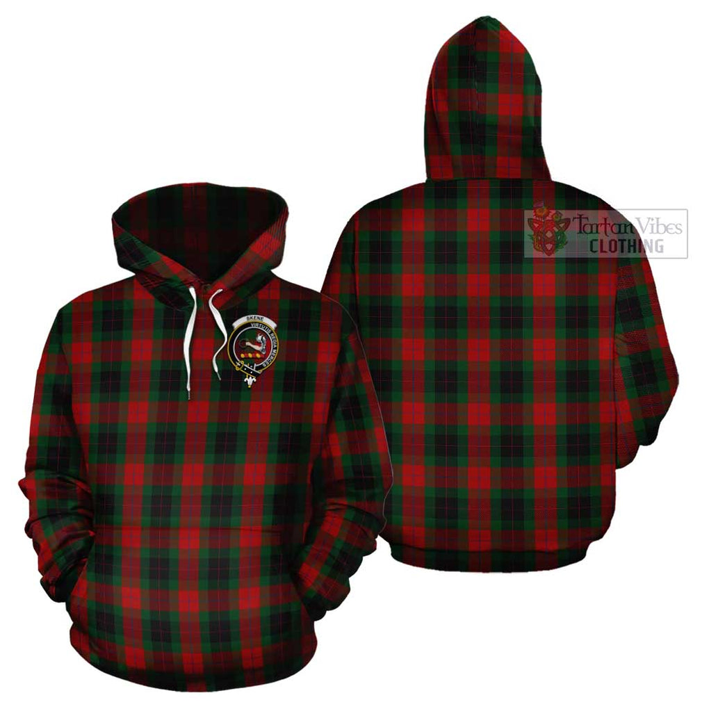 Skene of Cromar Black Tartan Cotton Hoodie with Family Crest Pullover Hoodie - Tartan Vibes Clothing