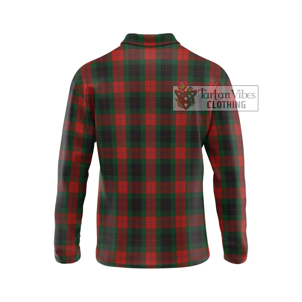 Skene of Cromar Black Tartan Long Sleeve Polo Shirt with Family Crest DNA In Me Style - Tartanvibesclothing Shop