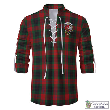 Skene of Cromar Black Tartan Men's Scottish Traditional Jacobite Ghillie Kilt Shirt with Family Crest