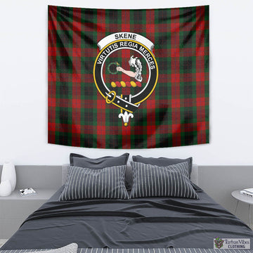 Skene of Cromar Black Tartan Tapestry Wall Hanging and Home Decor for Room with Family Crest