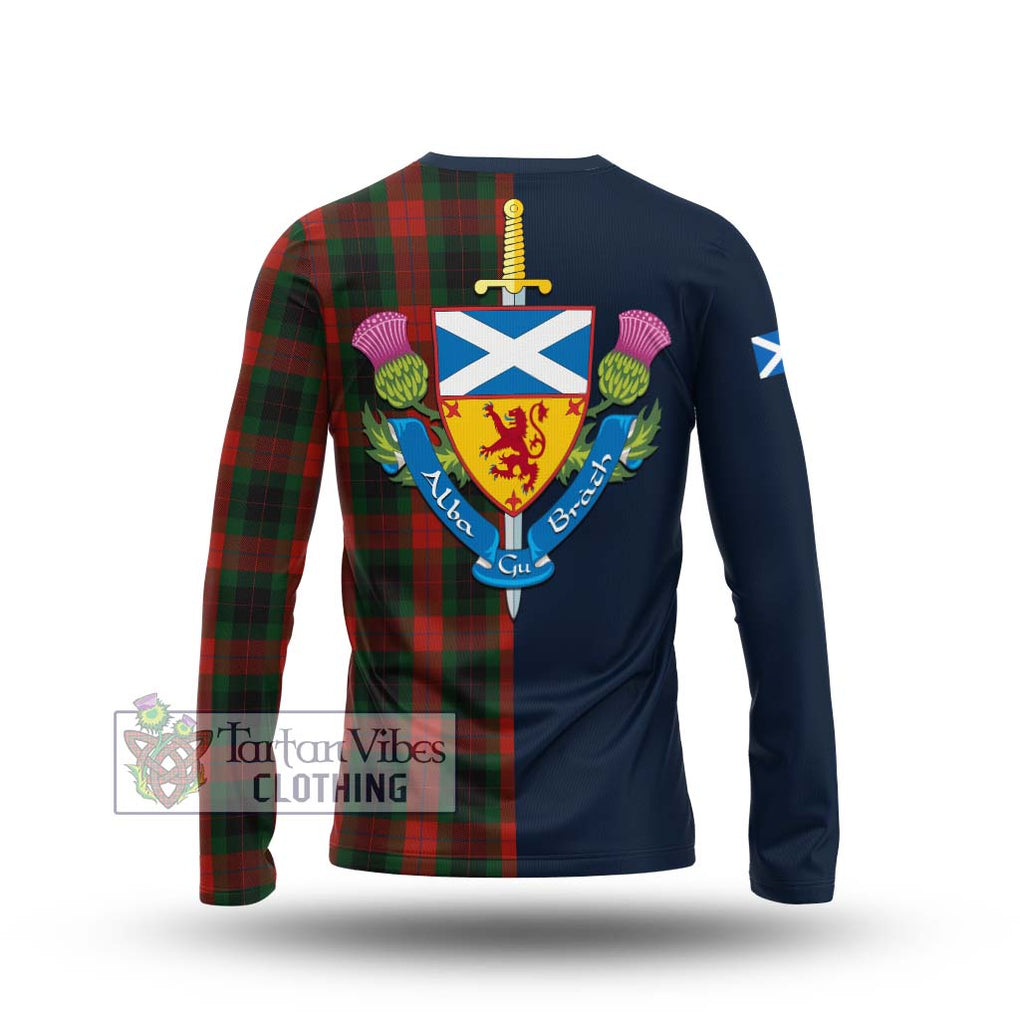 Tartan Vibes Clothing Skene of Cromar Black Tartan Long Sleeve T-Shirt with Scottish Lion Royal Arm Half Style