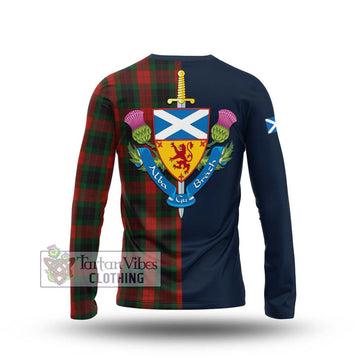 Skene of Cromar Black Tartan Long Sleeve T-Shirt Alba with Scottish Lion Royal Arm Half Style