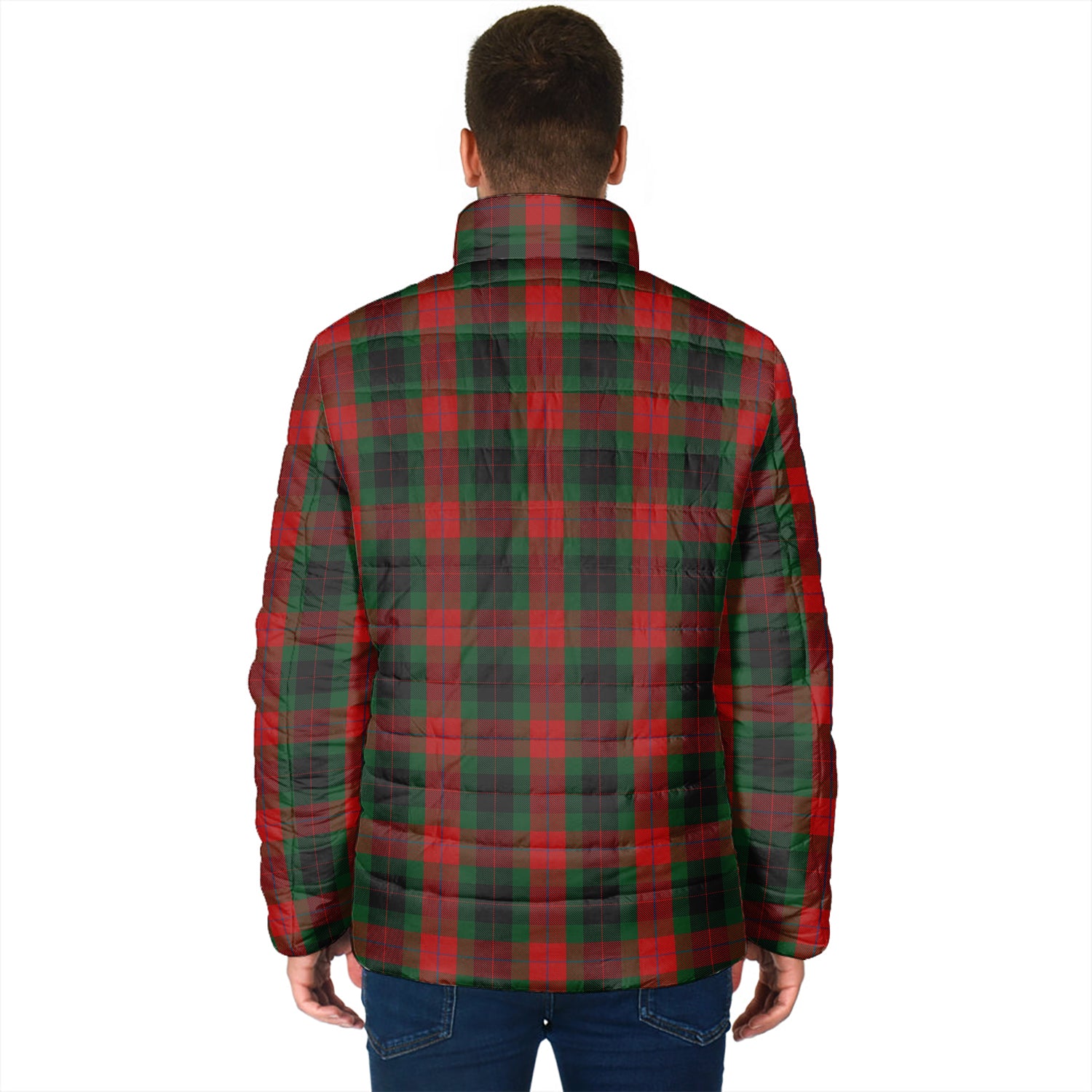 Skene of Cromar Black Tartan Padded Jacket with Family Crest - Tartan Vibes Clothing