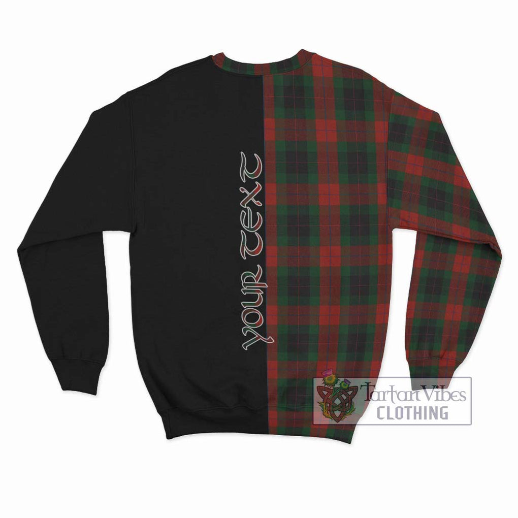 Skene of Cromar Black Tartan Sweatshirt with Family Crest and Half Of Me Style - Tartanvibesclothing Shop