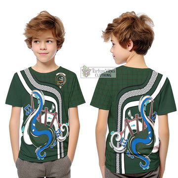 Skene or Tribe of Mar Tartan Kid T-Shirt with Epic Bagpipe Style