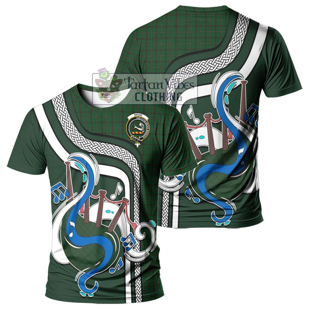 Skene or Tribe of Mar Tartan T-Shirt with Epic Bagpipe Style - Tartanvibesclothing Shop