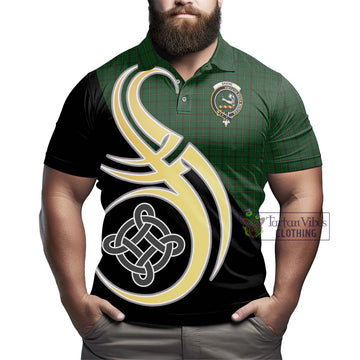 Skene or Tribe of Mar Tartan Polo Shirt with Family Crest and Celtic Symbol Style