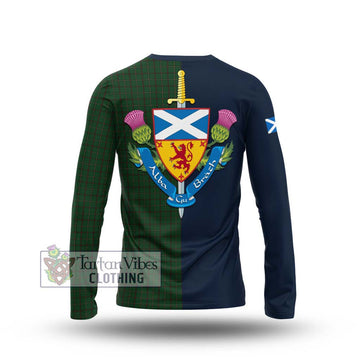 Skene or Tribe of Mar Tartan Long Sleeve T-Shirt Alba with Scottish Lion Royal Arm Half Style