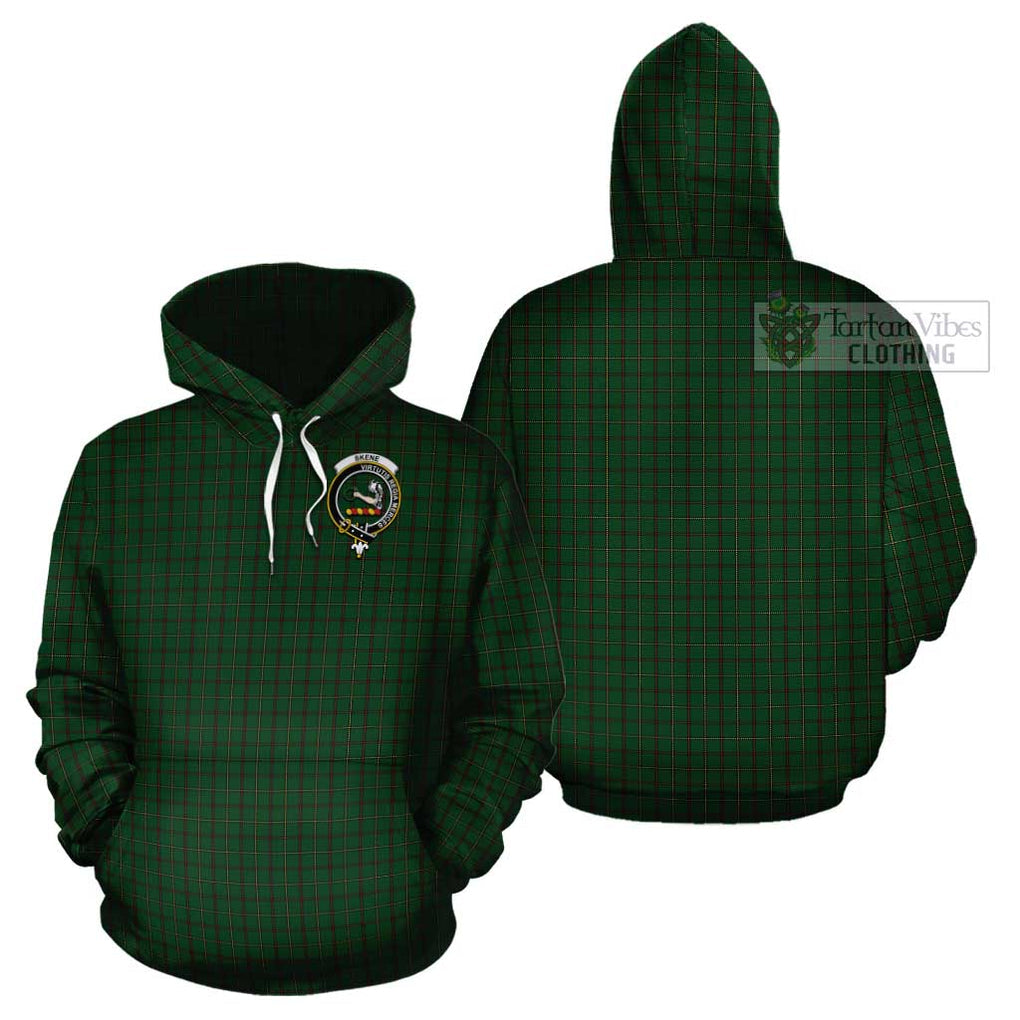 Skene or Tribe of Mar Tartan Cotton Hoodie with Family Crest Pullover Hoodie - Tartan Vibes Clothing