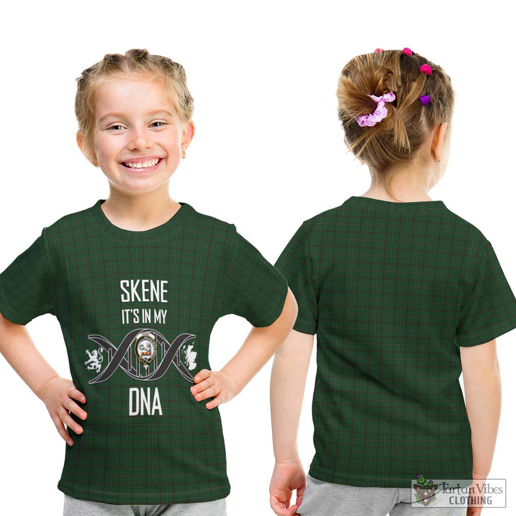 Skene or Tribe of Mar Tartan Kid T-Shirt with Family Crest DNA In Me Style - Tartanvibesclothing Shop