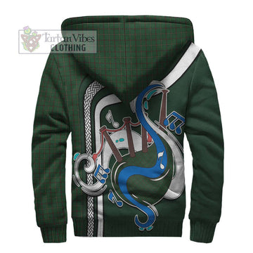 Skene or Tribe of Mar Tartan Sherpa Hoodie with Epic Bagpipe Style