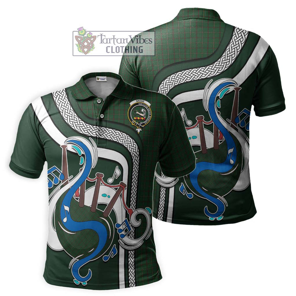 Tartan Vibes Clothing Skene or Tribe of Mar Tartan Polo Shirt with Epic Bagpipe Style