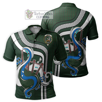 Skene or Tribe of Mar Tartan Polo Shirt with Epic Bagpipe Style