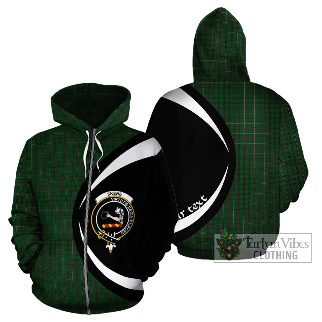 Skene or Tribe of Mar Tartan Hoodie with Family Crest Circle Style - Tartan Vibes Clothing