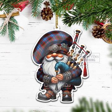 Skirving Tartan Bagpiper Gnome Christmas Ornament