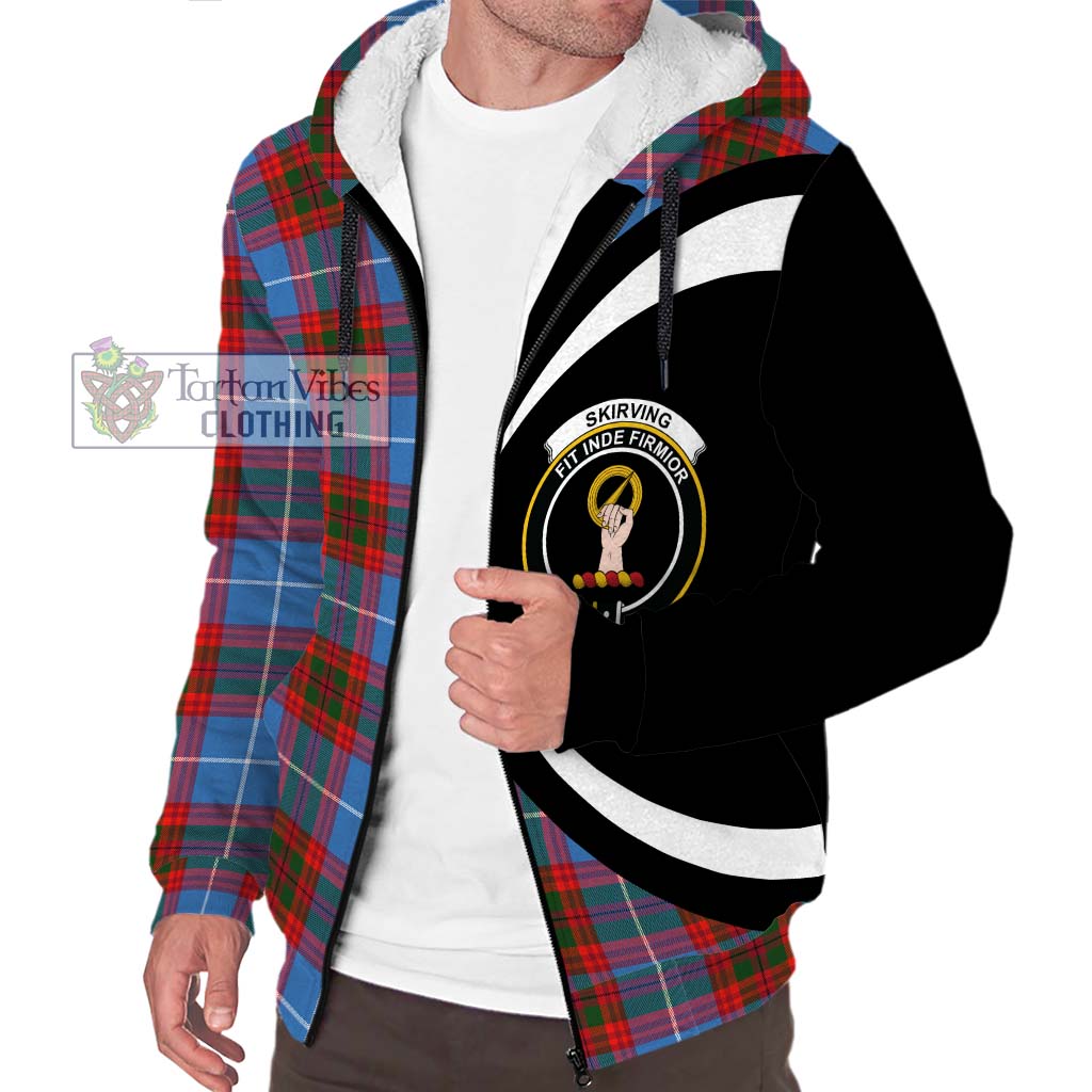 Skirving Tartan Sherpa Hoodie with Family Crest Circle Style Unisex S - Tartan Vibes Clothing