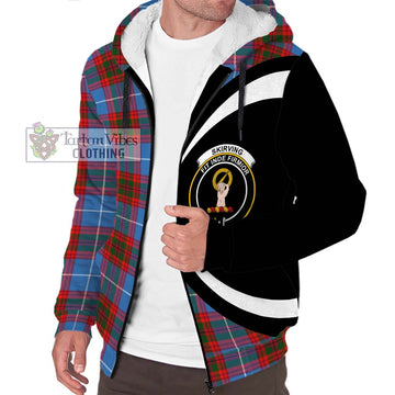 Skirving Tartan Sherpa Hoodie with Family Crest Circle Style