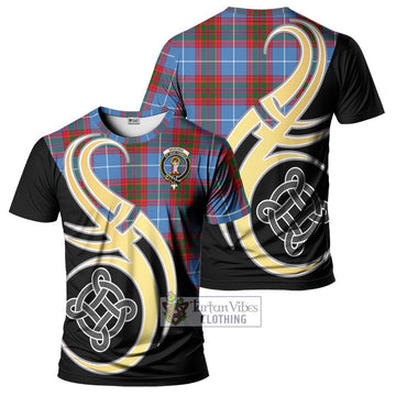 Skirving Tartan T-Shirt with Family Crest and Celtic Symbol Style