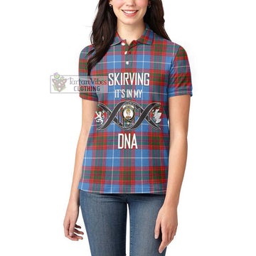 Skirving Tartan Women's Polo Shirt with Family Crest DNA In Me Style Women - Tartan Vibes Clothing