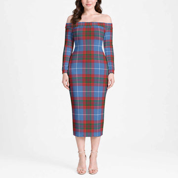 Skirving Tartan Off Shoulder Lady Dress Women's Dress - Tartan Vibes Clothing