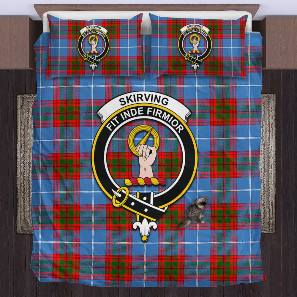 Skirving Tartan Bedding Set with Family Crest US Bedding Set - Tartan Vibes Clothing