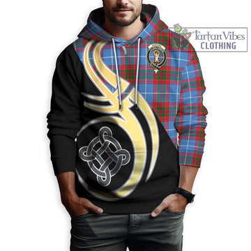 Skirving Tartan Hoodie with Family Crest and Celtic Symbol Style