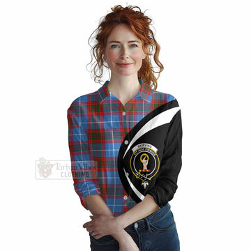 Skirving Tartan Women's Casual Shirt with Family Crest Circle Style