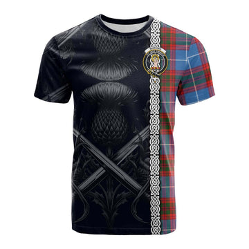 Skirving Tartan Cotton T-shirt with Family Crest Cross Sword Thistle Celtic Vibes Kid's Shirt - Tartan Vibes Clothing