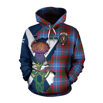 Skirving Tartan Family Crest Cotton Hoodie Scottish Thistle Celtic Inspired Pullover Hoodie XS - Tartan Vibes Clothing