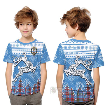 Skirving Clan Christmas Kid T-Shirt Celtic Reindeer Style Youth XL Size14 - Tartan Vibes Clothing