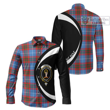 Skirving Tartan Long Sleeve Button Up with Family Crest Circle Style