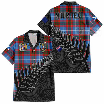 Skirving Crest Tartan Hawaiian Shirt with New Zealand Silver Fern Half Style Kid - Tartan Vibes Clothing