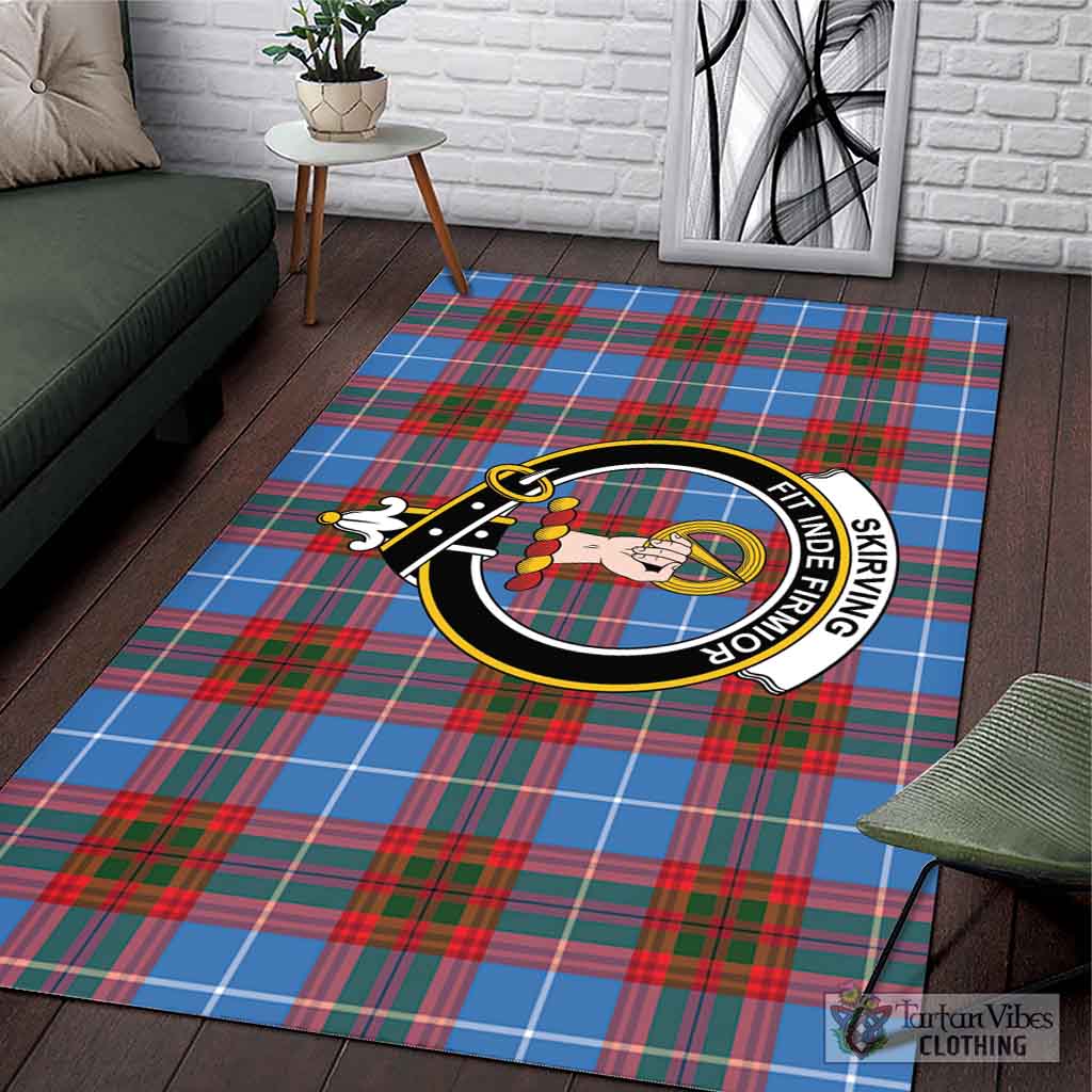 Tartan Vibes Clothing Skirving Tartan Area Rug with Family Crest