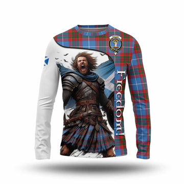 Skirving Crest Tartan Long Sleeve T-Shirt Inspired by the Freedom of Scottish Warrior