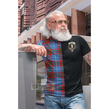Skirving Tartan Cotton T-shirt with Family Crest and Half Of Me Style Men's Shirt - Tartan Vibes Clothing