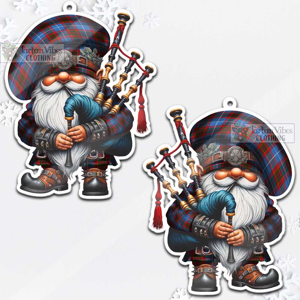 Tartan Vibes Clothing Skirving Tartan Badpiper Gnome Christmas Ornament