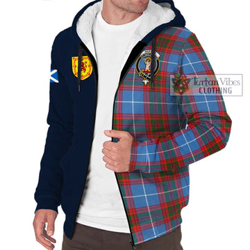 Skirving Tartan Sherpa Hoodie Alba with Scottish Lion Royal Arm Half Style