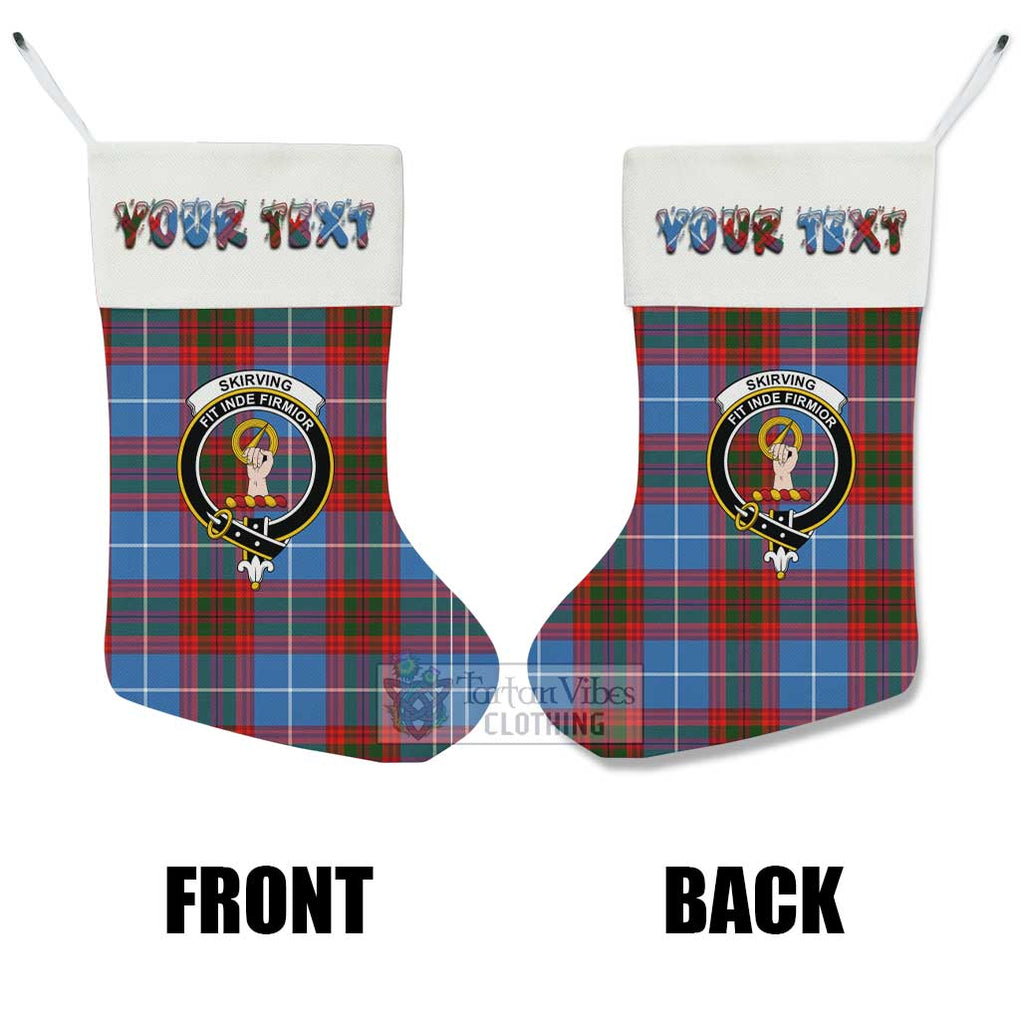 Skirving Tartan Family Crest Christmas Stocking with Personalized Text - Tartan Vibes Clothing