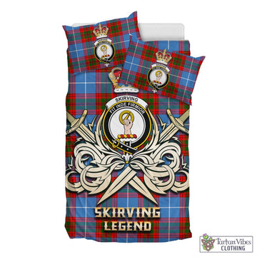 Skirving Tartan Bedding Set with Clan Crest and the Golden Sword of Courageous Legacy