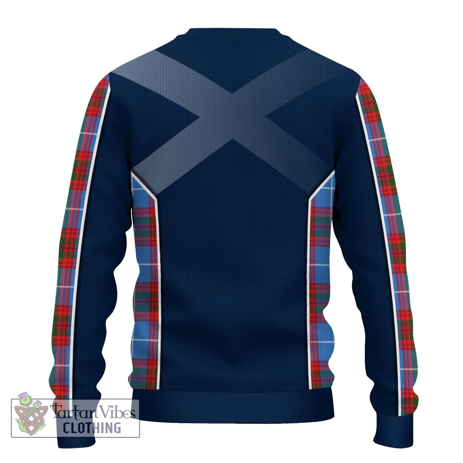 Tartan Vibes Clothing Skirving Tartan Knitted Sweater with Family Crest and Lion Rampant Vibes Sport Style